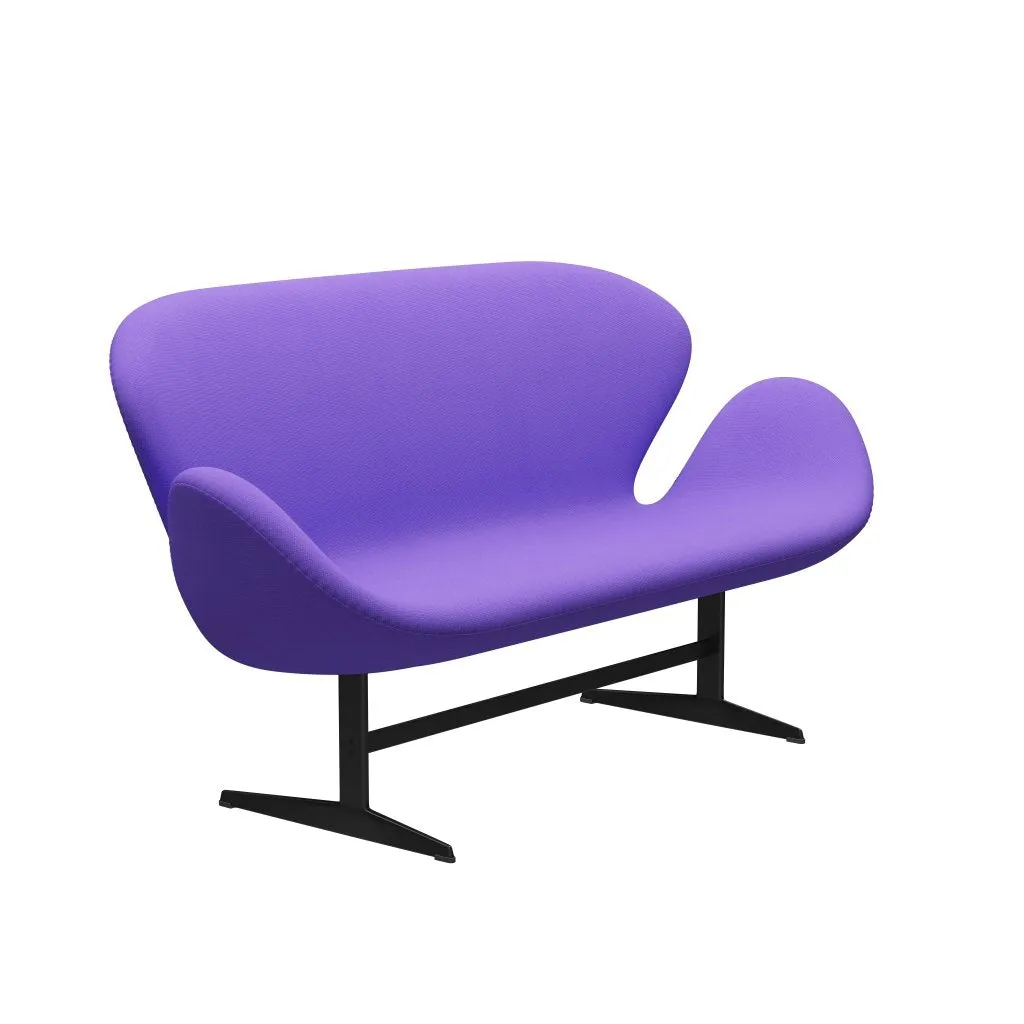 Fritz Hansen Swan™ Sofa 2 Seater, Black Lacquered/Fame Violet Light