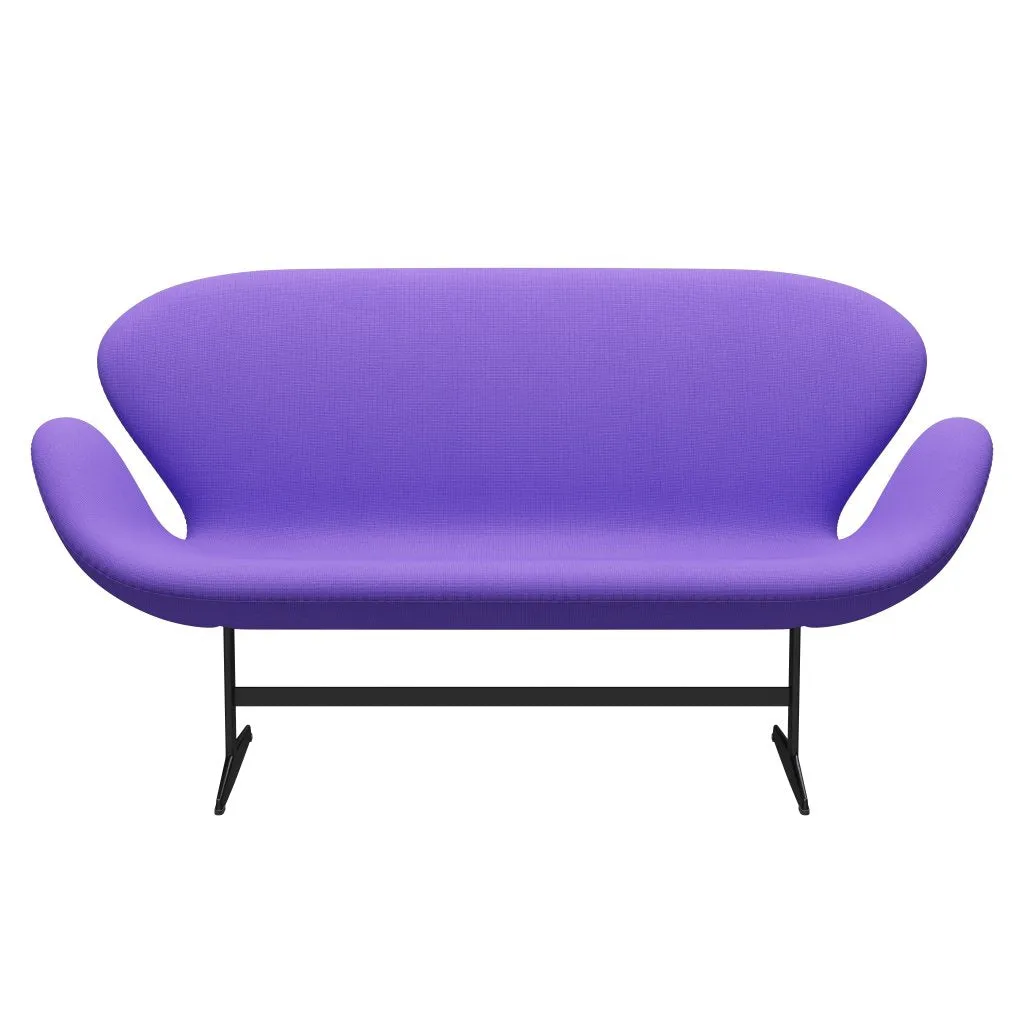 Fritz Hansen Swan™ Sofa 2 Seater, Black Lacquered/Fame Violet Light