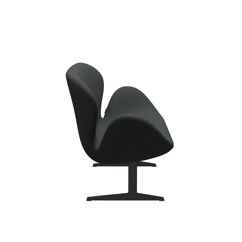 Fritz Hansen Swan™ Sofa 2 Seater, Black Lacquered/Fiord Dark Grey Multicoloured
