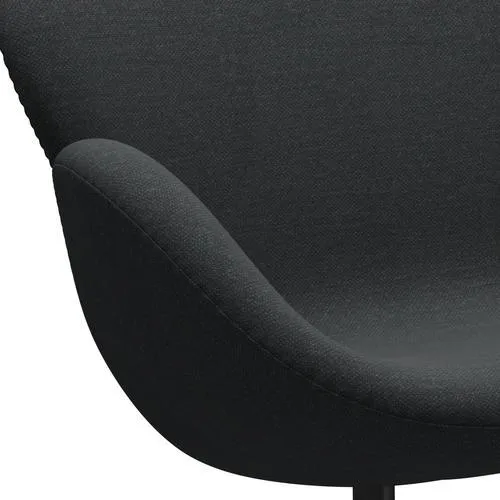 Fritz Hansen Swan™ Sofa 2 Seater, Black Lacquered/Fiord Dark Grey Multicoloured