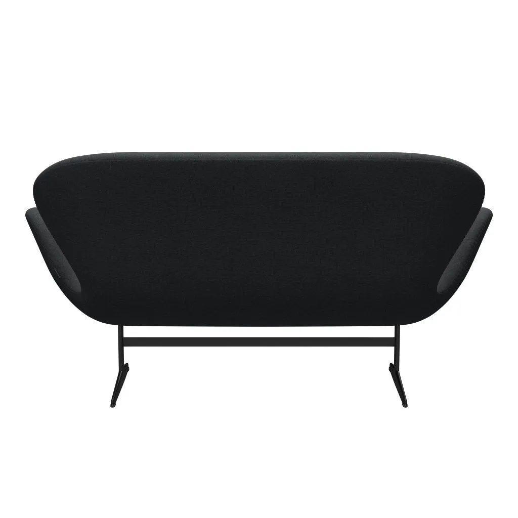 Fritz Hansen Swan™ Sofa 2 Seater, Black Lacquered/Fiord Dark Grey Multicoloured