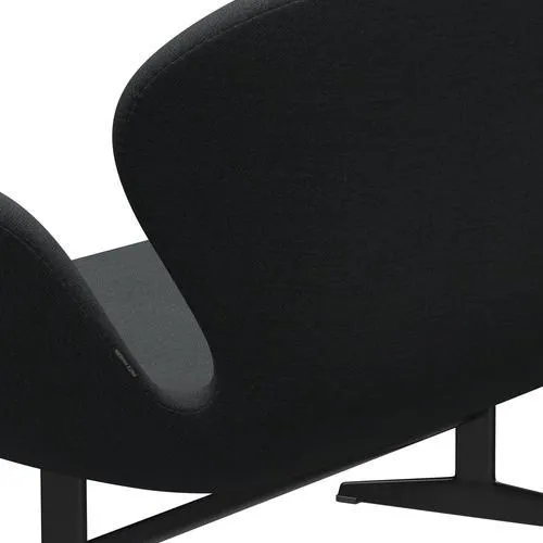 Fritz Hansen Swan™ Sofa 2 Seater, Black Lacquered/Fiord Dark Grey Multicoloured