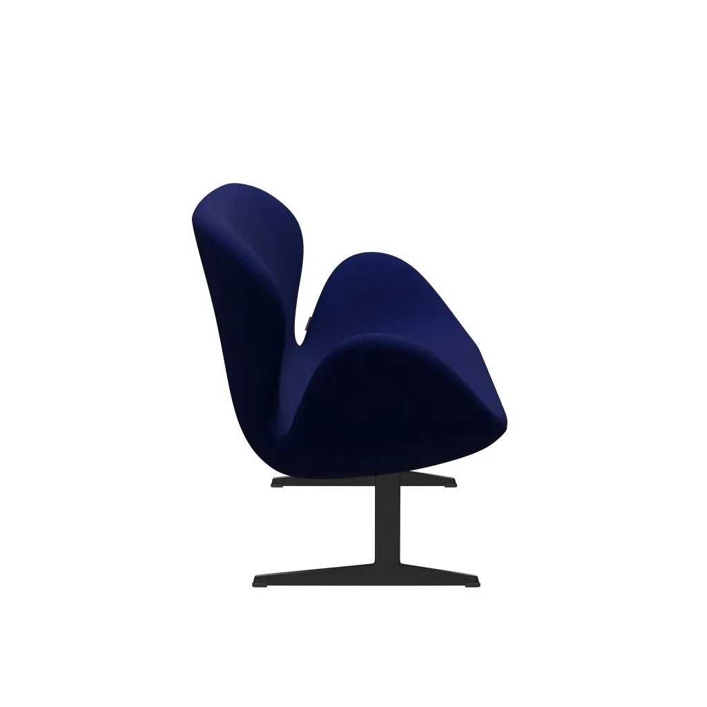 Fritz Hansen Swan™ Sofa 2 Seater, Black Lacquered/Hallingdal Dark Blue