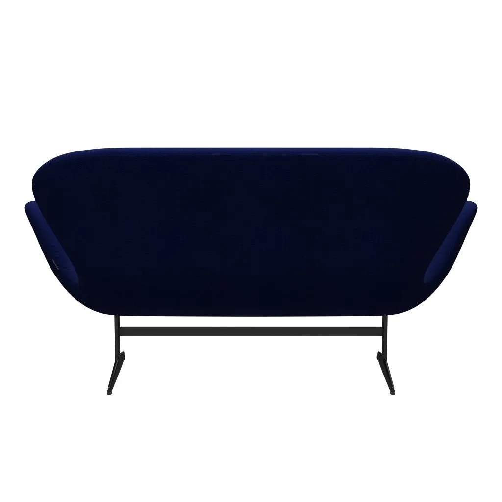 Fritz Hansen Swan™ Sofa 2 Seater, Black Lacquered/Hallingdal Dark Blue