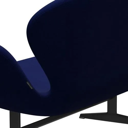Fritz Hansen Swan™ Sofa 2 Seater, Black Lacquered/Hallingdal Dark Blue