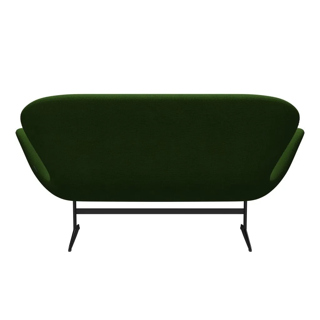 Fritz Hansen Swan™ Sofa 2 Seater, Black Lacquered/Hallingdal Grass Green