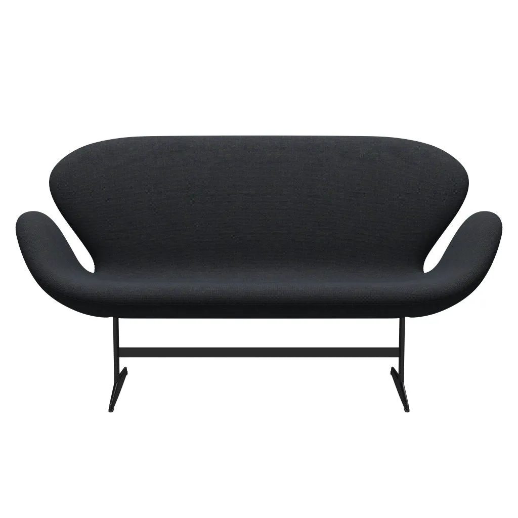 Fritz Hansen Swan™ Sofa 2 Seater, Black Lacquered/Hallingdal Violet/Green
