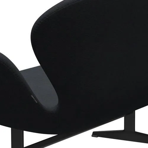 Fritz Hansen Swan™ Sofa 2 Seater, Black Lacquered/Hallingdal Violet/Green