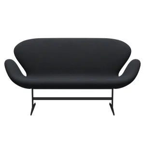 Fritz Hansen Swan™ Sofa 2 Seater, Black Lacquered/Hallingdal Violet/Green