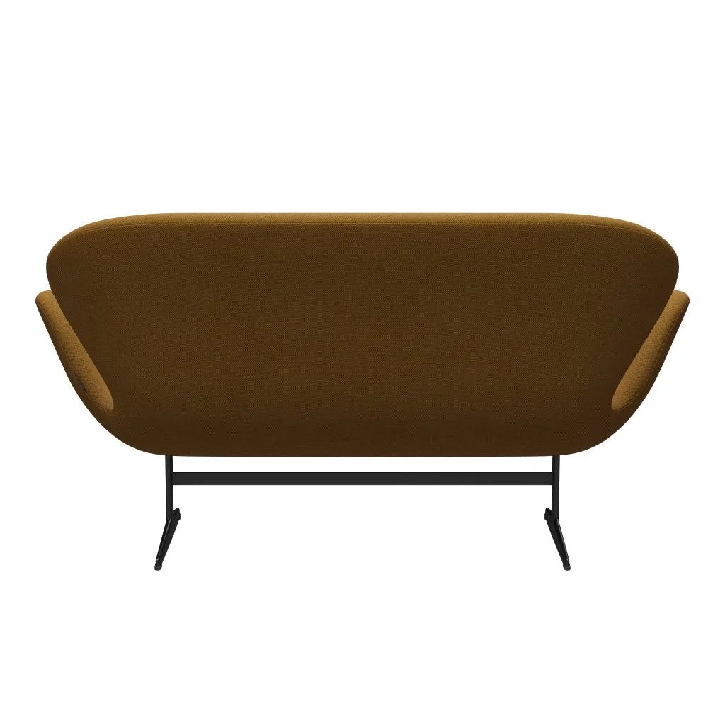 Fritz Hansen Swan™ Sofa 2 Seater, Black Lacquered/Re Wool Saffron/Natural