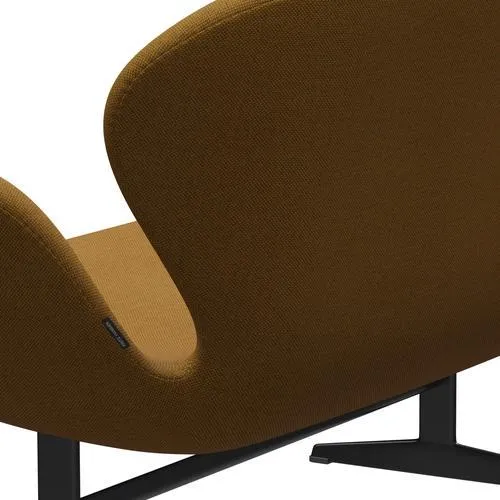 Fritz Hansen Swan™ Sofa 2 Seater, Black Lacquered/Re Wool Saffron/Natural
