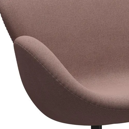 Fritz Hansen Swan™ Sofa 2 Seater, Black Lacquered/Re Wool Soft Pink/Natural