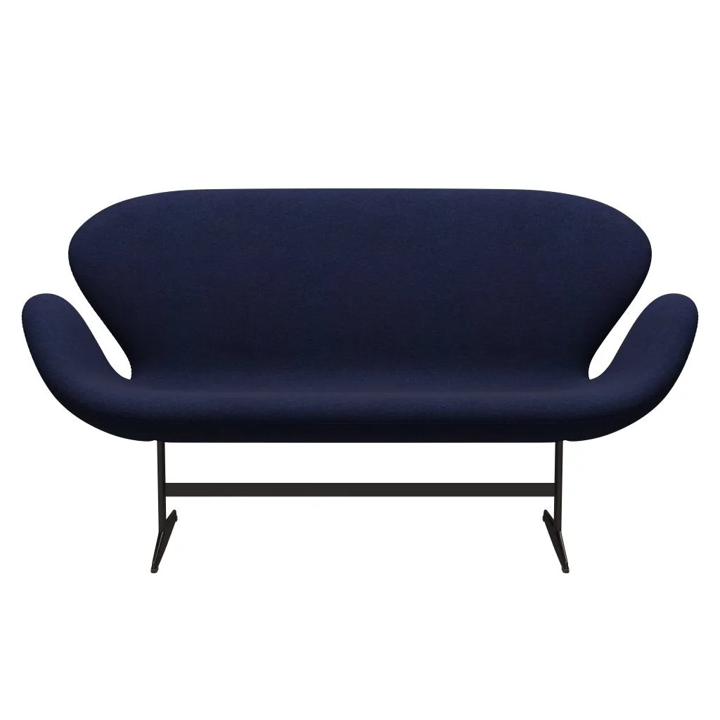 Fritz Hansen Swan™ Sofa 2 Seater, Brown Bronze/Divina Md Midnight Blue
