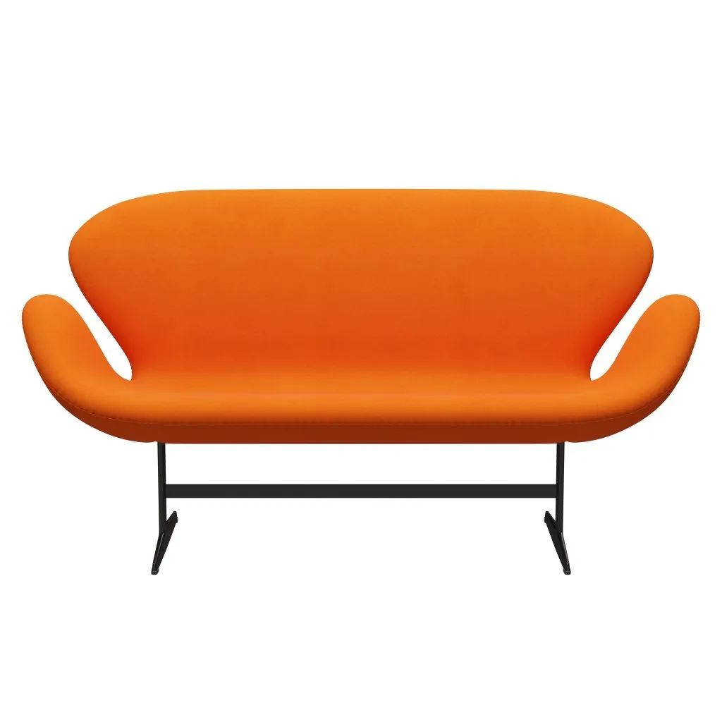 Fritz Hansen Swan™ Sofa 2 Seater, Brown Bronze/Divina Pastel Orange