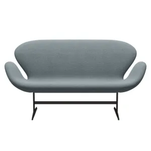Fritz Hansen Swan™ Sofa 2 Seater, Brown Bronze/Re Wool Light Blue/Natural