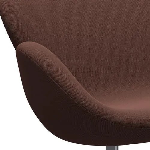 Fritz Hansen Swan™ Sofa 2 Seater, Satin Brushed Aluminium/Capture Brown/Light Pink