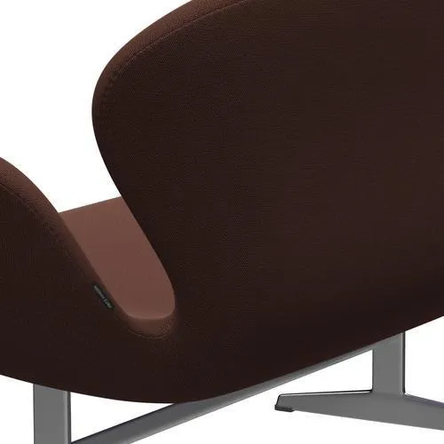Fritz Hansen Swan™ Sofa 2 Seater, Satin Brushed Aluminium/Capture Brown/Light Pink