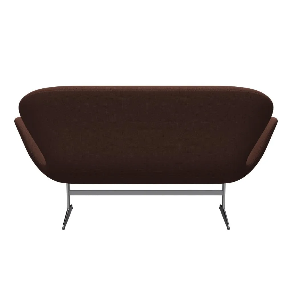 Fritz Hansen Swan™ Sofa 2 Seater, Satin Brushed Aluminium/Capture Brown/Light Pink