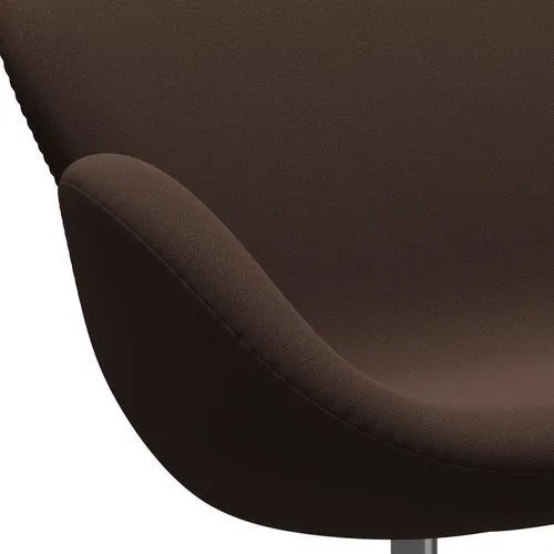 Fritz Hansen Swan™ Sofa 2 Seater, Satin Brushed Aluminium/Capture Chocolate Brown