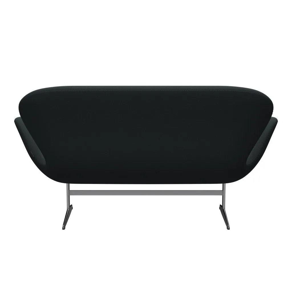Fritz Hansen Swan™ Sofa 2 Seater, Satin Brushed Aluminium/Capture Dark Deep Green