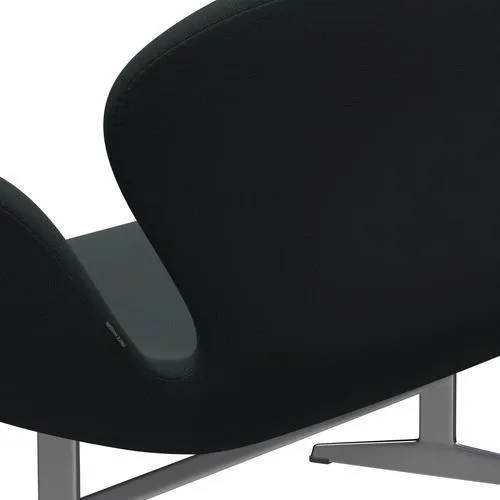 Fritz Hansen Swan™ Sofa 2 Seater, Satin Brushed Aluminium/Capture Dark Deep Green