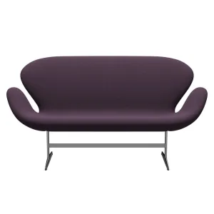 Fritz Hansen Swan™ Sofa 2 Seater, Satin Brushed Aluminium/Capture Violet Dark