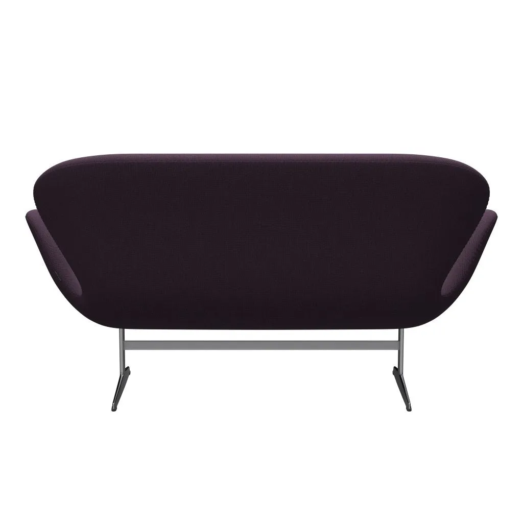 Fritz Hansen Swan™ Sofa 2 Seater, Satin Brushed Aluminium/Capture Violet Dark