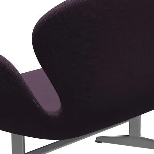Fritz Hansen Swan™ Sofa 2 Seater, Satin Brushed Aluminium/Capture Violet Dark