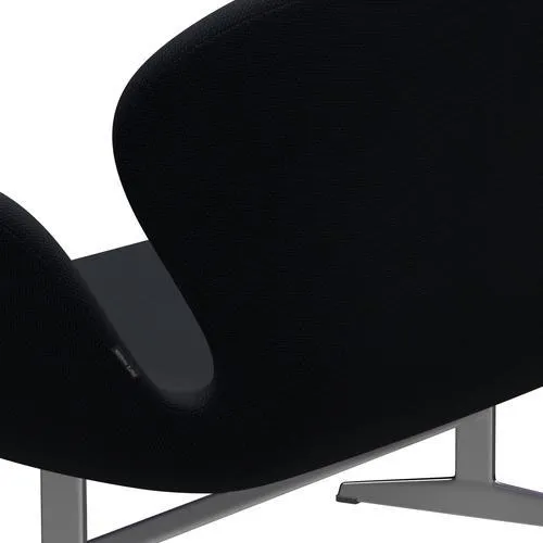Fritz Hansen Swan™ Sofa 2 Seater, Satin Brushed Aluminium/Diablo Dark Blue