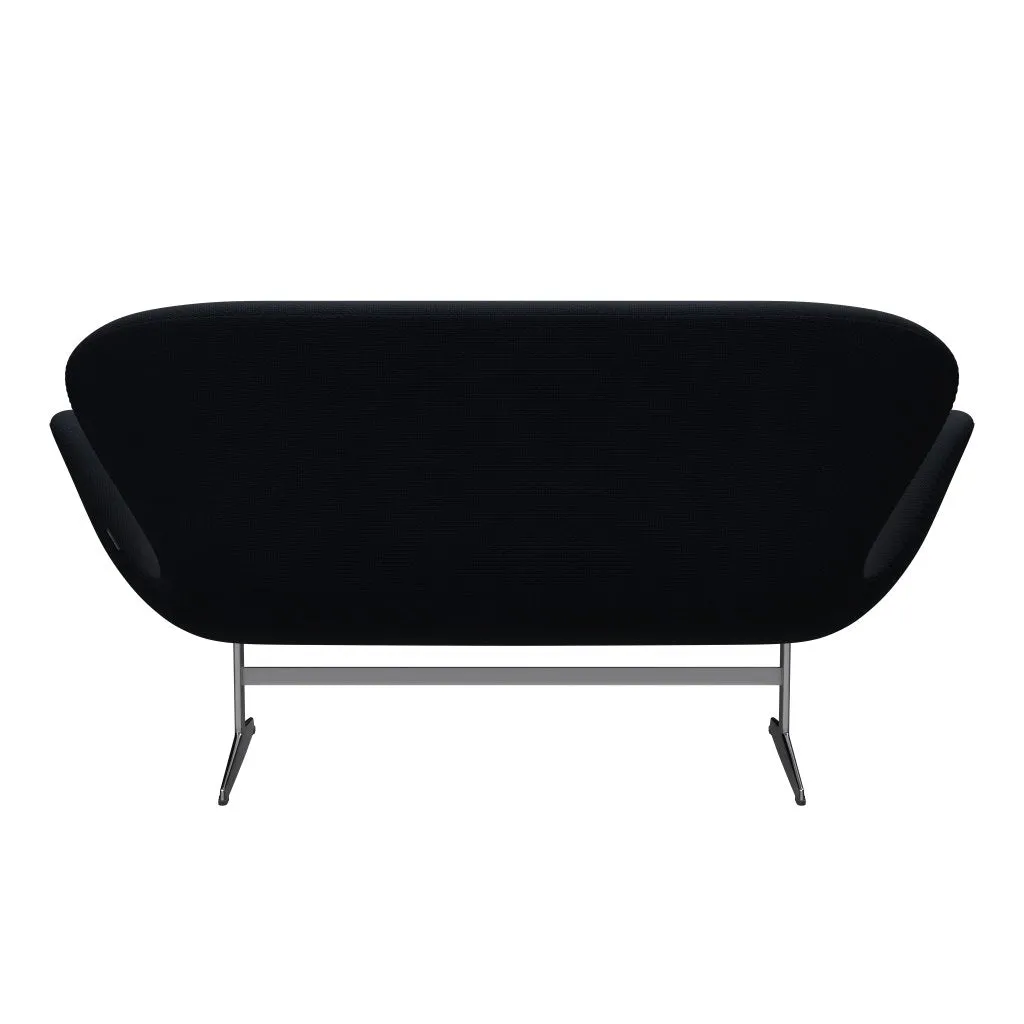 Fritz Hansen Swan™ Sofa 2 Seater, Satin Brushed Aluminium/Diablo Dark Blue