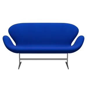 Fritz Hansen Swan™ Sofa 2 Seater, Satin Brushed Aluminium/Divina Blue