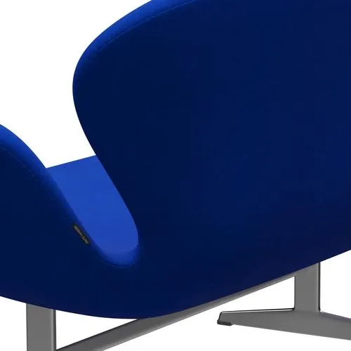 Fritz Hansen Swan™ Sofa 2 Seater, Satin Brushed Aluminium/Divina Blue