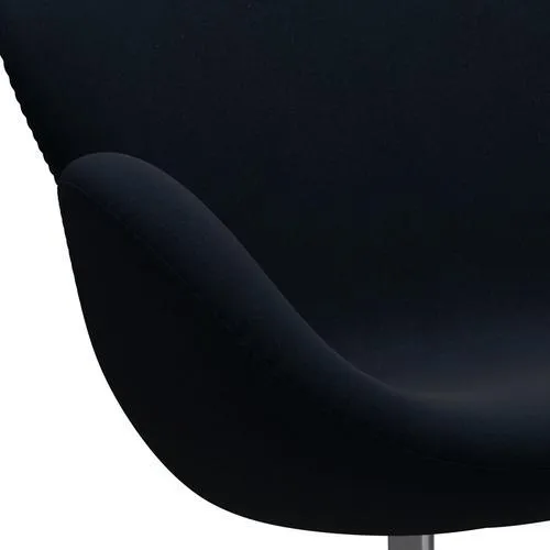 Fritz Hansen Swan™ Sofa 2 Seater, Satin Brushed Aluminium/Divina Dark Blue