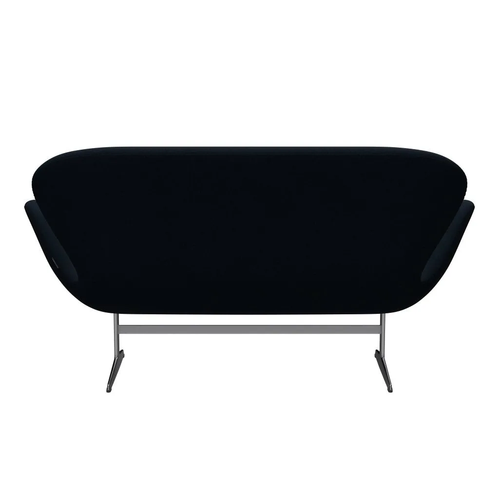 Fritz Hansen Swan™ Sofa 2 Seater, Satin Brushed Aluminium/Divina Dark Blue