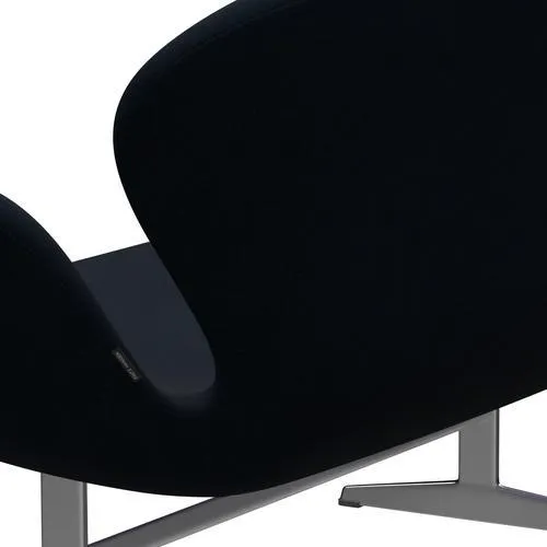 Fritz Hansen Swan™ Sofa 2 Seater, Satin Brushed Aluminium/Divina Dark Blue