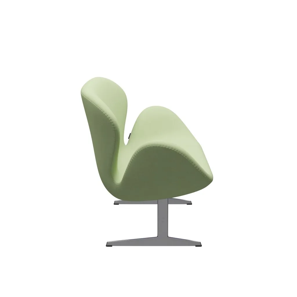 Fritz Hansen Swan™ Sofa 2 Seater, Satin Brushed Aluminium/Divina Light Yellow