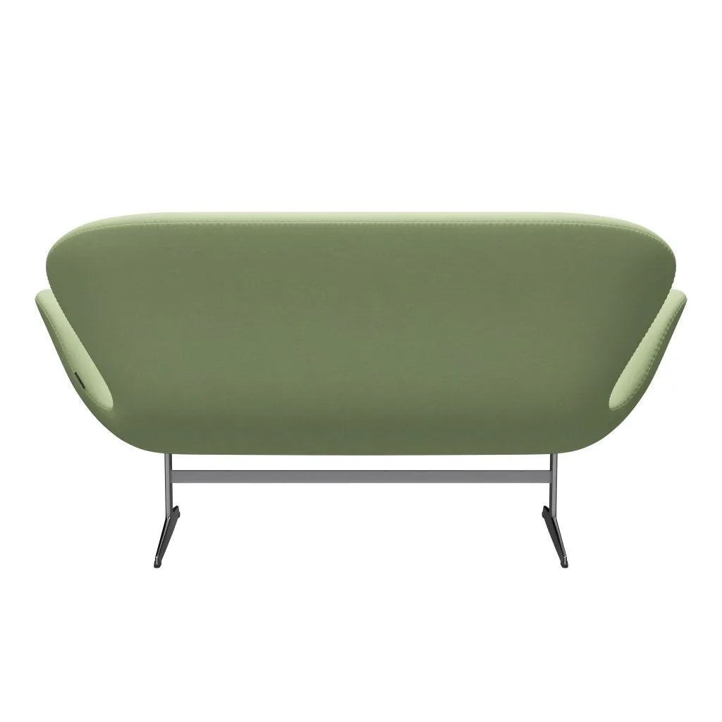 Fritz Hansen Swan™ Sofa 2 Seater, Satin Brushed Aluminium/Divina Light Yellow
