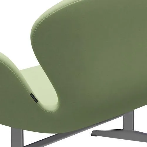 Fritz Hansen Swan™ Sofa 2 Seater, Satin Brushed Aluminium/Divina Light Yellow