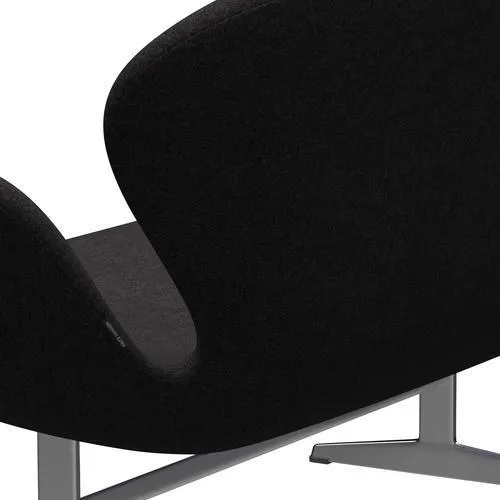 Fritz Hansen Swan™ Sofa 2 Seater, Satin Brushed Aluminium/Divina Md Dark Grey
