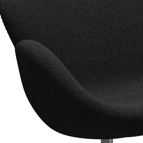 Fritz Hansen Swan™ Sofa 2 Seater, Satin Brushed Aluminium/Divina Md Dark Grey