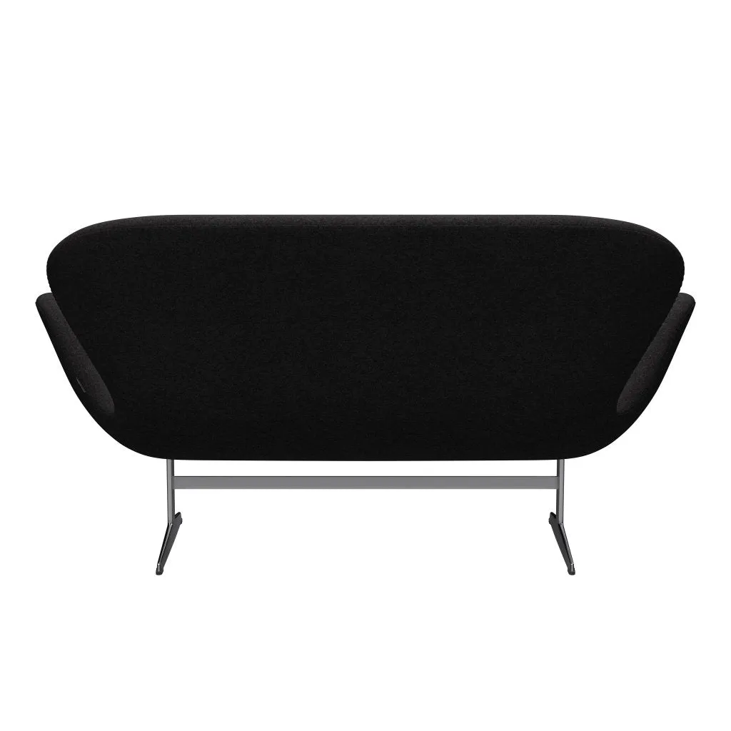 Fritz Hansen Swan™ Sofa 2 Seater, Satin Brushed Aluminium/Divina Md Dark Grey