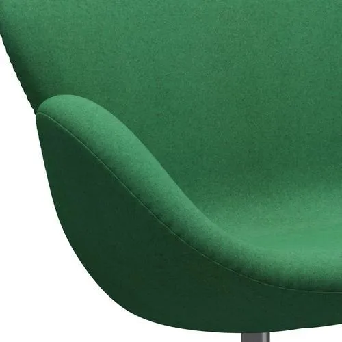 Fritz Hansen Swan™ Sofa 2 Seater, Satin Brushed Aluminium/Divina Melange Green