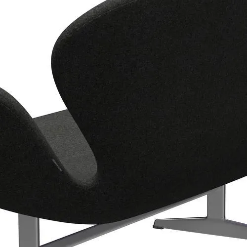 Fritz Hansen Swan™ Sofa 2 Seater, Satin Brushed Aluminium/Divina Melange Grey