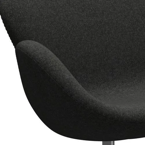 Fritz Hansen Swan™ Sofa 2 Seater, Satin Brushed Aluminium/Divina Melange Grey