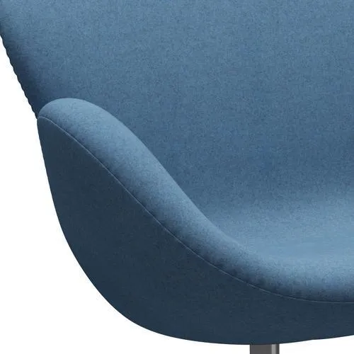Fritz Hansen Swan™ Sofa 2 Seater, Satin Brushed Aluminium/Divina Melange Light Blue