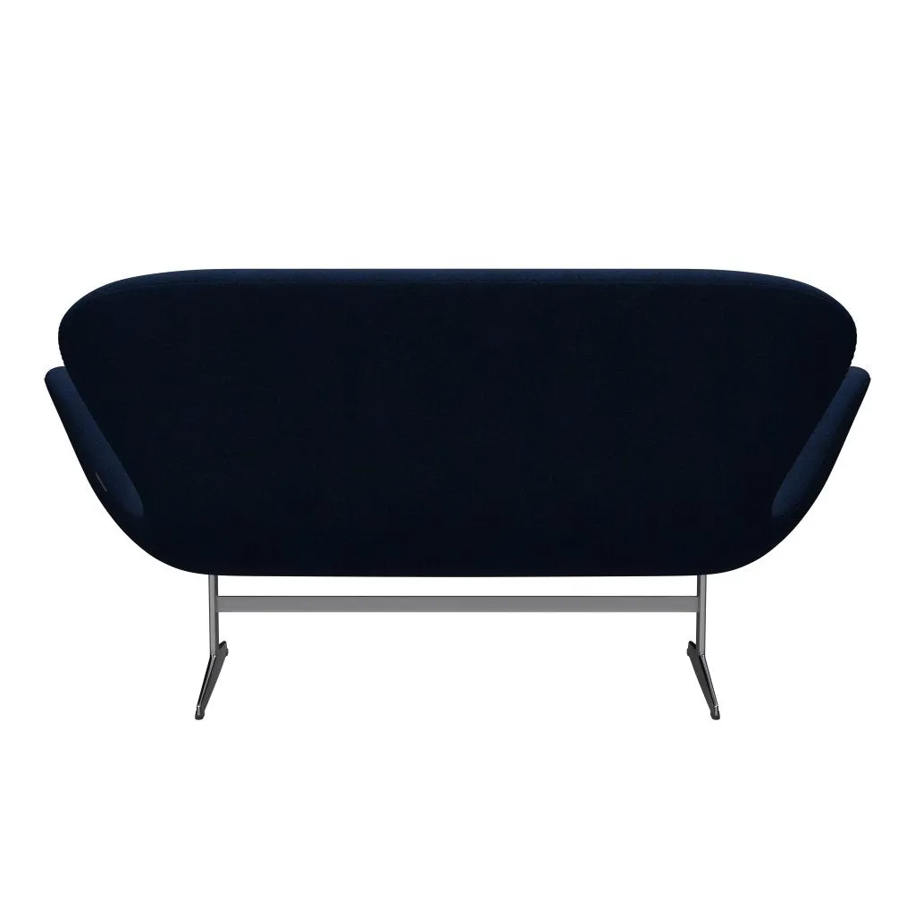 Fritz Hansen Swan™ Sofa 2 Seater, Satin Brushed Aluminium/Divina Melange Navy Dark