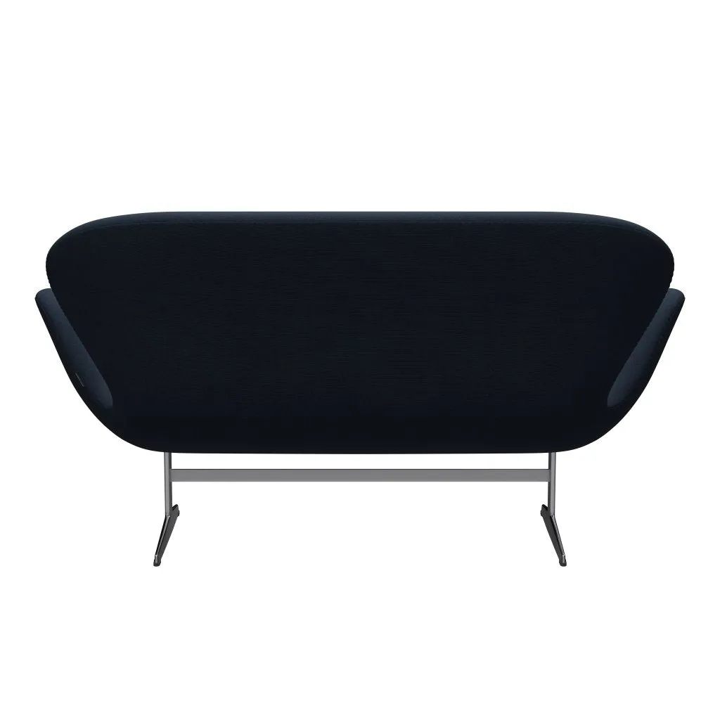 Fritz Hansen Swan™ Sofa 2 Seater, Satin Brushed Aluminium/Fame Blue Ant™Hracite