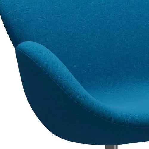 Fritz Hansen Swan™ Sofa 2 Seater, Satin Brushed Aluminium/Hallingdal Turquoise