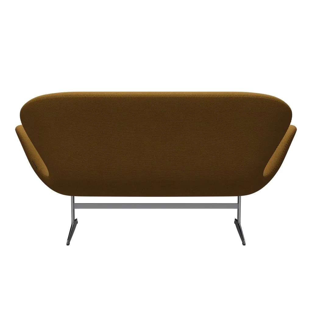 Fritz Hansen Swan™ Sofa 2 Seater, Satin Brushed Aluminium/Re Wool Saffron/Natural