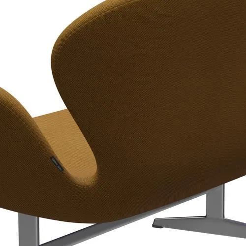 Fritz Hansen Swan™ Sofa 2 Seater, Satin Brushed Aluminium/Re Wool Saffron/Natural